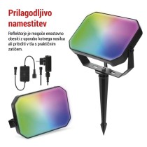 GoSmart zunanji LED reflektor, začetni komplet, 3 deli, 14 W, RGBIC zatemnilni, WiFi