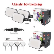 GoSmart kültéri LED reflektor, kezdő készlet, 3 darab, 14 W, RGBIC dimmelhető, WiFi
