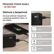 Powerbanka EMOS Alpha2 20, 20 000 mAh, 10 W, černá
