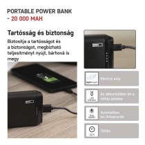 EMOS Powerbank ALPHA2 20, 20 000 mAh, 10 W, fekete