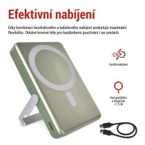 Powerbanka EMOS WI 1031, 10 000 mAh, 20 W+Wireless, army-green