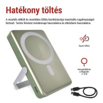 EMOS Powerbank WI 1031, 10 000 mAh, 20 W+Wireless, army-green