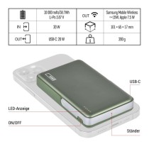 Powerbank EMOS WI 1031, 10 000 mAh, 20 W+Wireless, army-green
