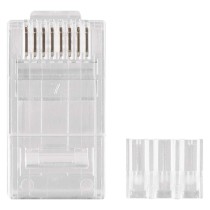 Konektor RJ45 pre UTP kábel (drôt), priehľadny, 20 ks