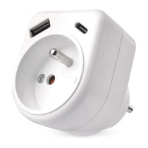 Rozbočovací zásuvka 1×, 1×USB-A+1×USB-C, bílá