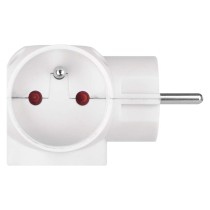 Rozbočovací zásuvka 3×, kulatá, bílá