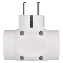 Rozbočovací zásuvka 3×, kulatá, bílá