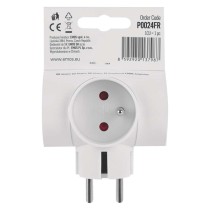 Rozbočovací zásuvka 3×, kulatá, bílá