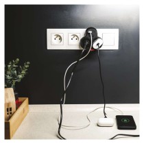 Rozbočovací zásuvka 2×, vyp., 1×USB-A+1×USB-C, černá