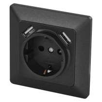 Steckdose mit USB 2,1A max. SCHUKO, anthrazit