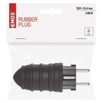 Vidlice gumová přímá pro prodlužovací kabel, černá