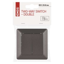 Přepínač dvojitý střídavý č. 6+6, antracit