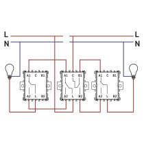 Přepínač dvojitý střídavý č. 6+6, antracit