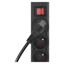 Přepěťová ochrana – 3 zásuvky, 1,5 m, černá