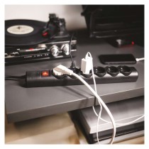 Listwa przeciwprzepięciowa EMOS, 6 gniazd, 1,5 m, czarna