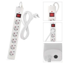 EMOS Túlfeszültségvédő 6 aljzat, 3 m, fehér