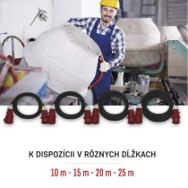 3 fázový vonkajší predlžovací kábel 15 m / 1 zásuvka / čierny / guma / 400 V / 4 mm2