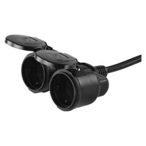 Hosszabbító 25 m / 2 aljzat / fekete / gumi / 250 V / 1,5 mm2