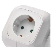 Hosszabbító - kocka 1,9 m / 4 aljzat / fehér / PVC / USB / 1,5 mm2