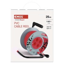 Pagarinātāja spole, 25 m / 4 kontaktligzdas / oranža / PVH / 230 V / 1,5 mm2