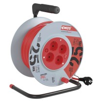 PVC Kabeltrommel – 4 Steckdosen, 25m, 1,5mm2 SCHUKO