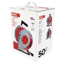 Kábeldob 50 m / 4 aljzat / piros / PVC / 230 V / 1,5 mm2