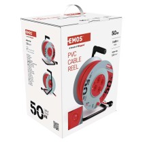 Kábeldob 50 m / 4 aljzat / piros / PVC / 230 V / 1,5 mm2