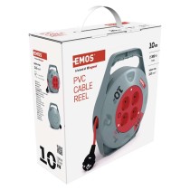 Kábeldob 10 m / 4 aljzat / fekete / PVC / 230 V / 1 mm2