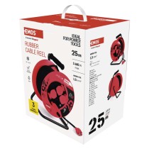 Kültéri kábeldob 25 m / 4 aljzat / fekete / gumi / 230 V / 1,5 mm2