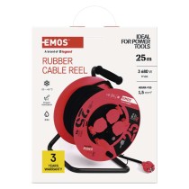 Kültéri kábeldob 25 m / 4 aljzat / fekete / gumi / 230 V / 1,5 mm2