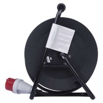 Kültéri kábeldob 25 m / 3 aljzat / fekete / gumi / 230V/400V / 1,5 mm2