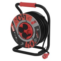 Gummi-Kabeltrommel – 4 Steckdosen, 40m, 2,5mm2  