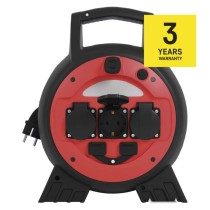 Fagyásálló kábeldob 20 m / 3 aljzat / kék / PVC / 230 V / 1,5 mm2