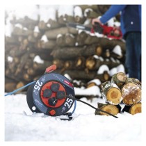 Fagyásálló kábeldob 25 m / 4 aljzat / kék / PVC / 230 V / 1,5 mm2