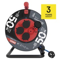 Fagyásálló kábeldob 50 m / 4 aljzat / kék / PVC / 230 V / 1,5 mm2