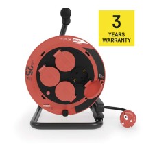 Kültéri kábeldob 25 m / 4 aljzat / fekete / gumi / 230V/400V / 1,0 mm2