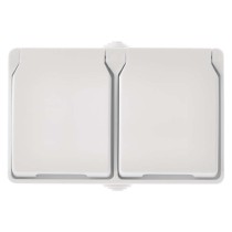 Zásuvka nástěnná dvojitá, bílá, IP44