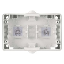 Zásuvka nástěnná dvojitá, bílá, IP44