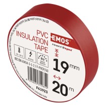 Izolační páska PVC 19mm / 20m červená, 10 ks