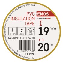 Izolační páska PVC 19mm / 20m žlutá, 10 ks