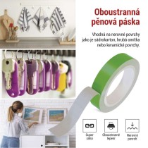 Pěnová oboustranná páska 20 mm / 3 m, zelená