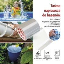 Naprawcza taśma samoprzylepna do basenów, 1 m × 100 mm, przezroczysta