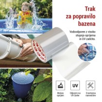 Lepilni trak za popravilo bazenov, 1 m × 100 mm, prozoren