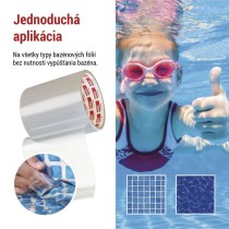 Opravná lepiaca páska na bazény, 1 m × 100 mm, transparentná