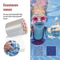 Lepilni trak za popravilo bazenov, 1 m × 100 mm, prozoren