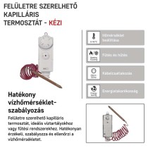 Manuális felületre szerelhető csőtermosztát kapilláris érzékelővel P5682
