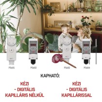 Manuális felületre szerelhető csőtermosztát kapilláris érzékelővel P5682