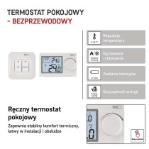 Ręczny termostat pokojowy, bezprzewodowy, P5614