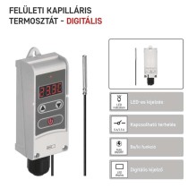Manuális felületre szerelhető csőtermosztát kapilláris érzékelővel P5684