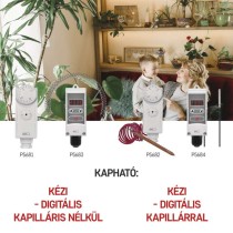 Manuális felületre szerelhető csőtermosztát kapilláris érzékelővel P5684
